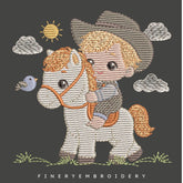 Cowboy Kid on Horse Embroidery Design – FineryEmbroidery - FineryEmbroidery